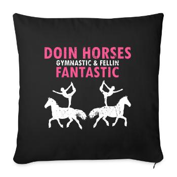 Vaulting Acrobatics Design and Equestrian Horse - Sofa pillowcase 17,3'' x 17,3'' (45 x 45 cm) - black - Front