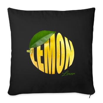 Lemon Lover - die Liebe zur sauren Frucht - Sofakissenbezug 45 x 45 cm - Schwarz - Vorne