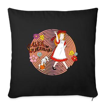 Alice Au Pays Des Merveilles Voyage Découverte - Housse de coussin décorative 45 x 45 cm - noir - Devant