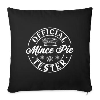 Official mince pie tester - Sofa pillowcase 17,3'' x 17,3'' (45 x 45 cm) - black - Front