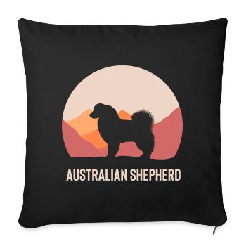 Australian Shepherd Geschenk - Sofakissenbezug 45 x 45 cm - Schwarz - Vorne