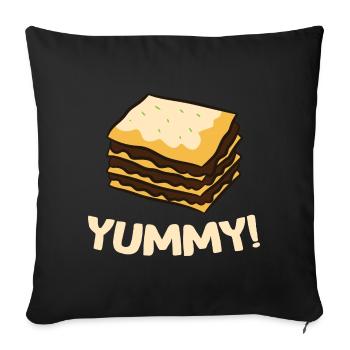 Lasagna - Yummy! - Sofa pillowcase 17,3'' x 17,3'' (45 x 45 cm) - black - Front