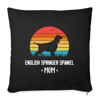 Englischer Springer Spaniel Mama Retro Vintage - Sofakissenbezug 45 x 45 cm - Schwarz - Vorne