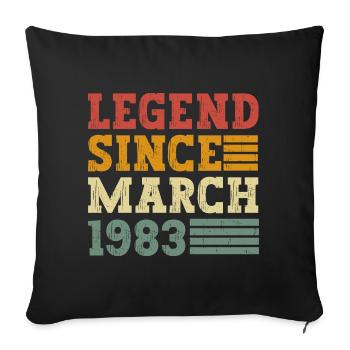 Légende depuis mars 1983 - Housse de coussin décorative 45 x 45 cm - noir - Devant