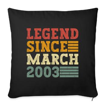 Légende depuis mars 2003 - Housse de coussin décorative 45 x 45 cm - noir - Devant