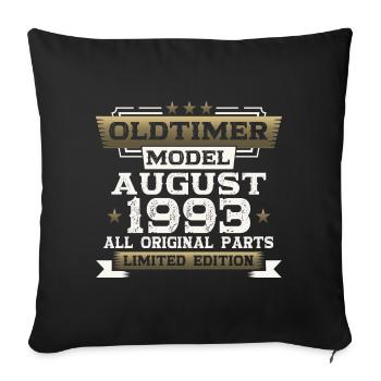 30th Birthday Man Oldtimer August Vintage 1993 - Sofa pillowcase 17,3'' x 17,3'' (45 x 45 cm) - black - Front