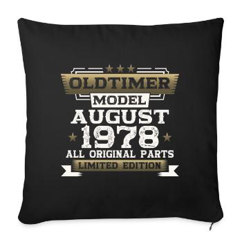 45th Birthday Man Oldtimer August Vintage 1978 - Sofa pillowcase 17,3'' x 17,3'' (45 x 45 cm) - black - Front