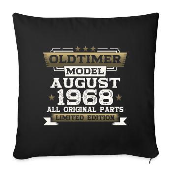 55th Birthday Man Oldtimer August Vintage 1968 - Sofa pillowcase 17,3'' x 17,3'' (45 x 45 cm) - black - Front