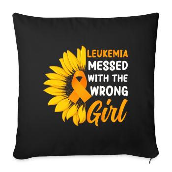 Leukemia Awareness Month Leukemia Survivor - Sofa pillowcase 17,3'' x 17,3'' (45 x 45 cm) - black - Front