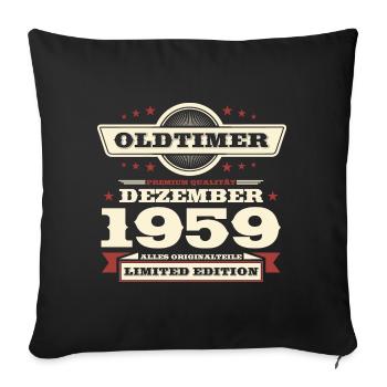 64. Geburtstag Oldtimer Dezember Jahrgang 1959 - Sofakissenbezug 45 x 45 cm - Schwarz - Vorne
