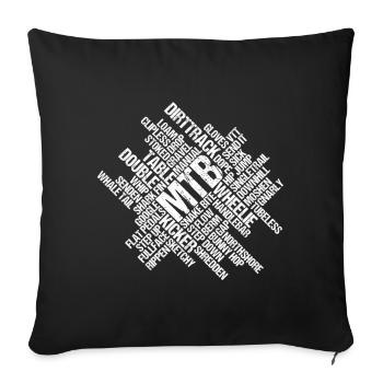 MTB Downhill Freeride Outdoor Gravel Bike Bike - Sofa pillowcase 17,3'' x 17,3'' (45 x 45 cm) - black - Front
