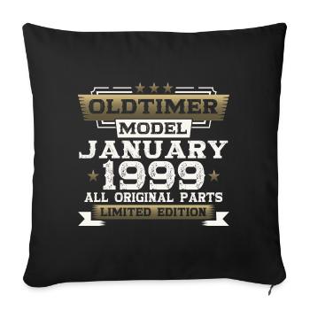 25e anniversaire voiture classique janvier 1999 - Housse de coussin décorative 45 x 45 cm - noir - Devant