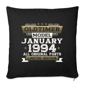 30th birthday classic car January vintage 1994 - Sofa pillowcase 17,3'' x 17,3'' (45 x 45 cm) - black - Front
