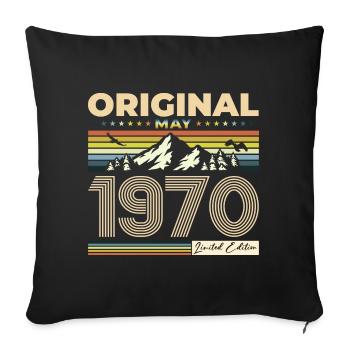 Original 1970 Millésime 1970 54e anniversaire 1970 - Housse de coussin décorative 45 x 45 cm - noir - Devant