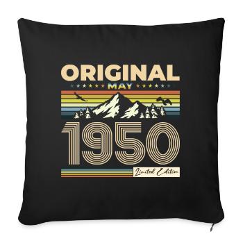 Légende Mai 1950 Millésime 1950 Anniversaire 1950 - Housse de coussin décorative 45 x 45 cm - noir - Devant