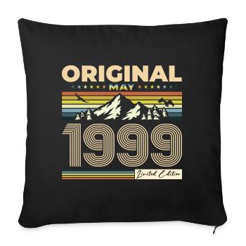 Original 1999 Millésime 1999 25e anniversaire 1999 - Housse de coussin décorative 45 x 45 cm - noir - Devant
