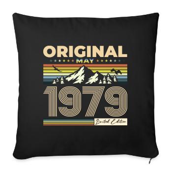 Original 1979 Vintage 1979 45th Birthday 1979 - Sofa pillowcase 17,3'' x 17,3'' (45 x 45 cm) - black - Front