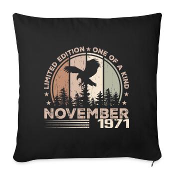 Incomparable depuis novembre 1971 53 Anniversaire - Housse de coussin décorative 45 x 45 cm - noir - Devant
