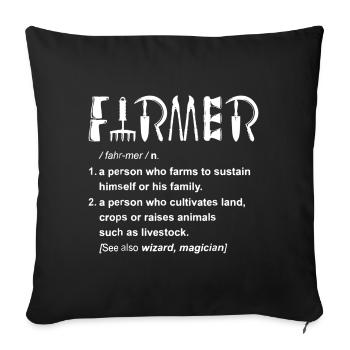 Farmer Definition - Sofa pillowcase 17,3'' x 17,3'' (45 x 45 cm) - black - Front