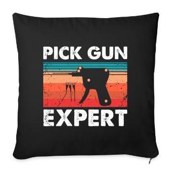 Lockpicking Expert Unlocking Service Lock Design - Sofa pillowcase 17,3'' x 17,3'' (45 x 45 cm) - black - Front