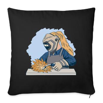 Welder outfit for welders - Sofa pillowcase 17,3'' x 17,3'' (45 x 45 cm) - black - Front