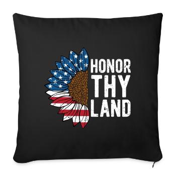 Honor Thy Land 4th of July Patriotic Fourth of - Sofa pillowcase 17,3'' x 17,3'' (45 x 45 cm) - black - Front