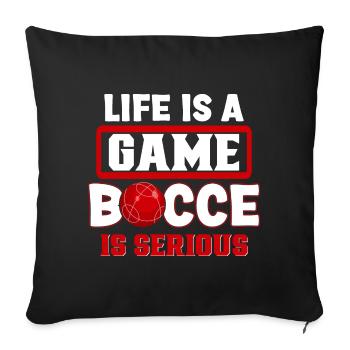 Boccia Spieler Boccia Spiel Boule - Sofakissenbezug 45 x 45 cm - Schwarz - Vorne
