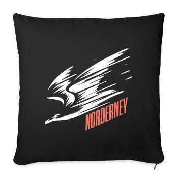 Norderney Sturzflug Tiefflieger Möwe Urlaub T-Shir - Sofa pillowcase 17,3'' x 17,3'' (45 x 45 cm) - black - Front