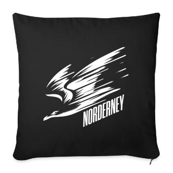 Norderney Sturzflug Tiefflieger Möwe Urlaub T-Shir - Sofa pillowcase 17,3'' x 17,3'' (45 x 45 cm) - black - Front