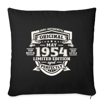 Original 1954 Vintage 1954 70th Birthday 1954 - Sofa pillowcase 17,3'' x 17,3'' (45 x 45 cm) - black - Front