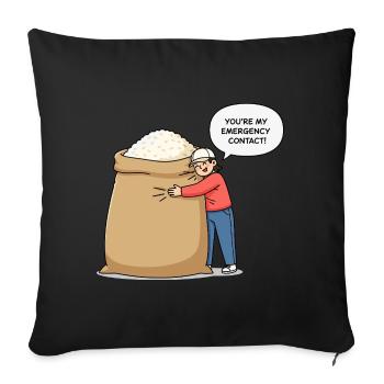 You are my emergency contact ! - Sofa pillowcase 17,3'' x 17,3'' (45 x 45 cm) - black - Front