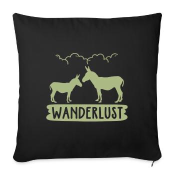 Donkeys and I feel like hiking - Sofa pillowcase 17,3'' x 17,3'' (45 x 45 cm) - black - Front