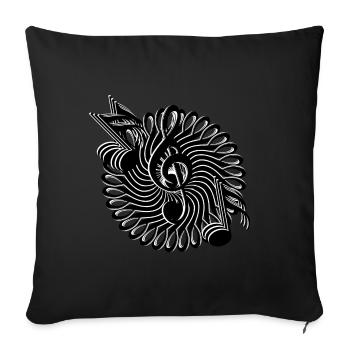 Notenschlüssel und Noten Muster - Sofakissenbezug 45 x 45 cm - Schwarz - Vorne
