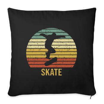 Retro Skater Cool Skateboard Boys Gift - Sofa pillowcase 17,3'' x 17,3'' (45 x 45 cm) - black - Front