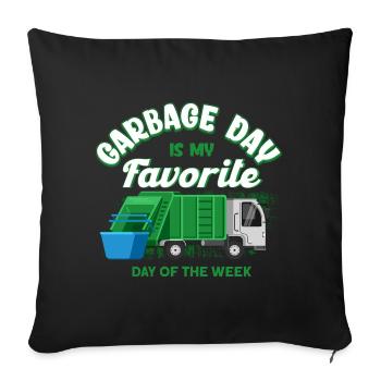 Garbage truck birthday garbage truck - Sofa pillowcase 17,3'' x 17,3'' (45 x 45 cm) - black - Front