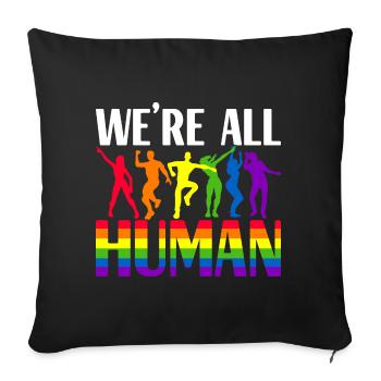 Fierté gaie LGBTQ - Housse de coussin décorative 45 x 45 cm - noir - Devant
