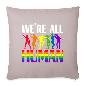 Fierté gaie LGBTQ - Housse de coussin décorative 45 x 45 cm - taupe clair - Devant