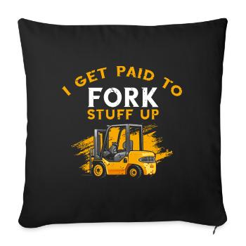 Warehouse drivers and warehouse workers for forklifts - Sofa pillowcase 17,3'' x 17,3'' (45 x 45 cm) - black - Front