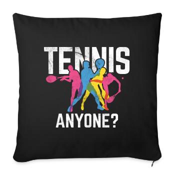 Tennisplatz Spruch Für Tennis - Sofakissenbezug 45 x 45 cm - Schwarz - Vorne
