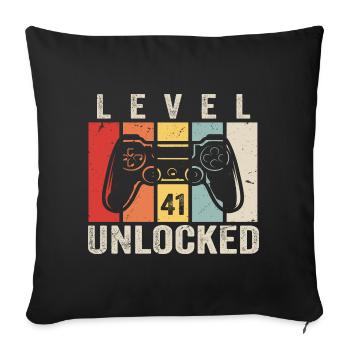 Level 41 Unlocked 41 Year Old Birthday Gift - Sofa pillowcase 17,3'' x 17,3'' (45 x 45 cm) - black - Front