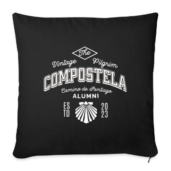 The vintage Pilgrim Compostela Alumni - Sofa pillowcase 17,3'' x 17,3'' (45 x 45 cm) - black - Front