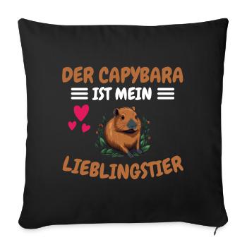 Lieblingstier Capybara Liebhaber Geschenk Capybara - Sofakissenbezug 45 x 45 cm - Schwarz - Vorne