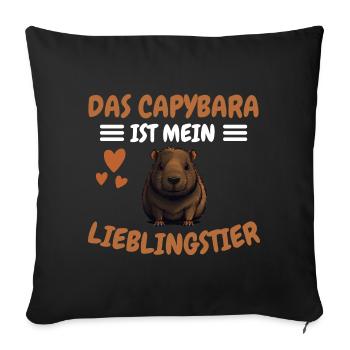 Lieblingstier Capybara Liebhaber Geschenk Capybara - Sofakissenbezug 45 x 45 cm - Schwarz - Vorne