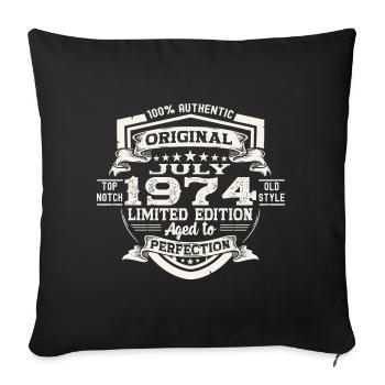 49th Birthday Man Original July Vintage 1974 - Sofa pillowcase 17,3'' x 17,3'' (45 x 45 cm) - black - Front
