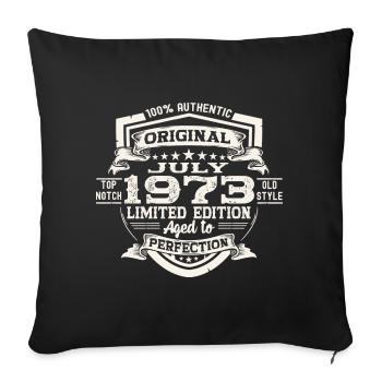 50th Birthday Man Original July Vintage 1973 - Sofa pillowcase 17,3'' x 17,3'' (45 x 45 cm) - black - Front