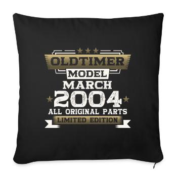 20. Geburtstag Oldtimer März Jahrgang 2004 - Sofakissenbezug 45 x 45 cm - Schwarz - Vorne