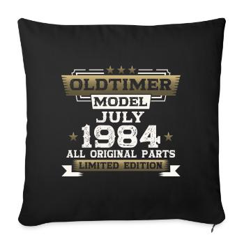 Millésime Juillet 1984 Cru 1984 40ème Anniversaire 84 - Housse de coussin décorative 45 x 45 cm - noir - Devant