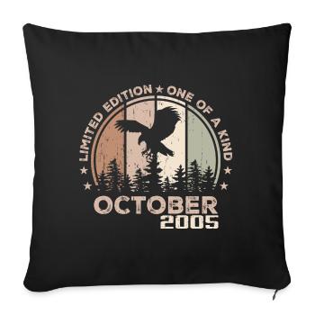 Incomparable depuis octobre 2005 19 Anniversaire - Housse de coussin décorative 45 x 45 cm - noir - Devant