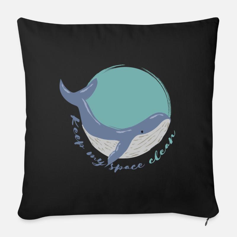 Garder mon espace propre - Housse de coussin décorative 45 x 45 cm - noir