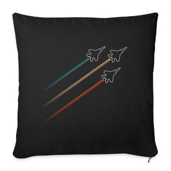 Squadron fighter jets vintage contrails - Sofa pillowcase 17,3'' x 17,3'' (45 x 45 cm) - black - Front